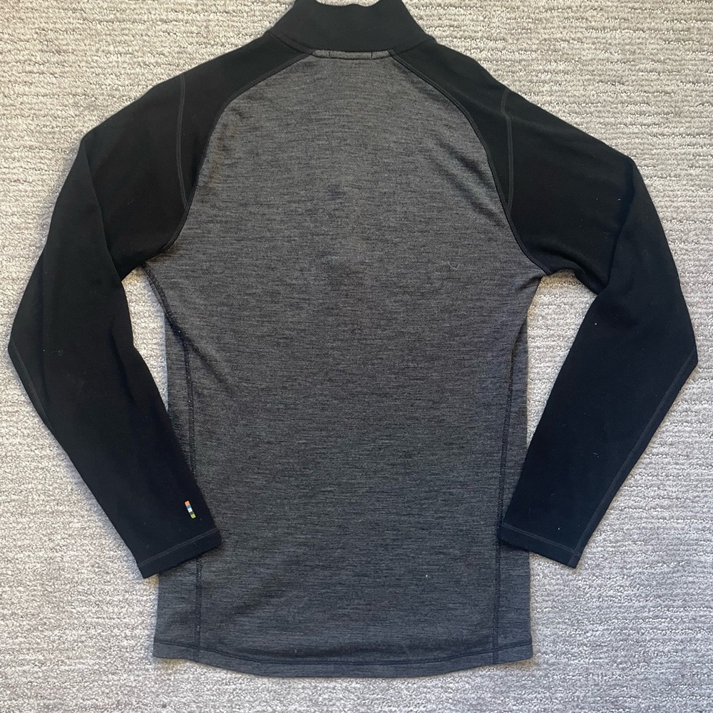 Smartwool Men’s Long Sleeve Half-Zip Pullover in Black and Charcoal - Picture 9 of 13